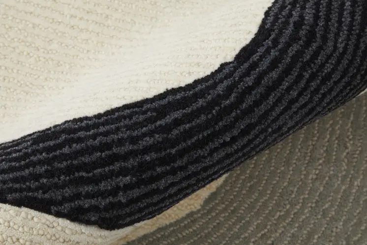 10' X 14' Gray and Ivory Wool Abstract Hand Tufted Area Rug