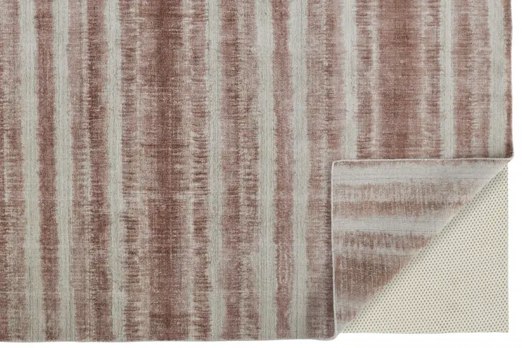 10' X 14' Tan Ivory And Pink Abstract Hand Woven Area Rug