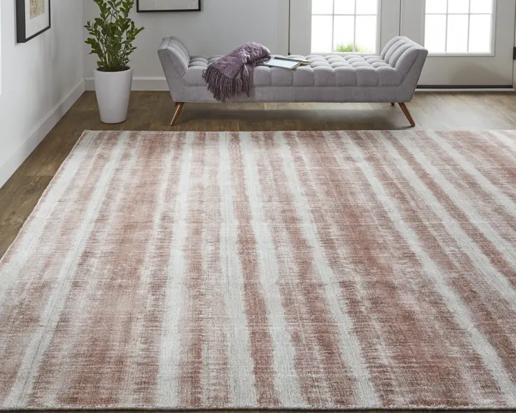 2' X 3' Tan and Ivory Abstract Hand Woven Area Rug