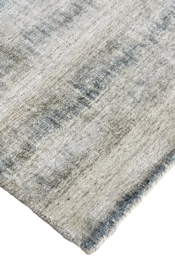 4' X 6' Blue and Gray Abstract Hand Woven Area Rug