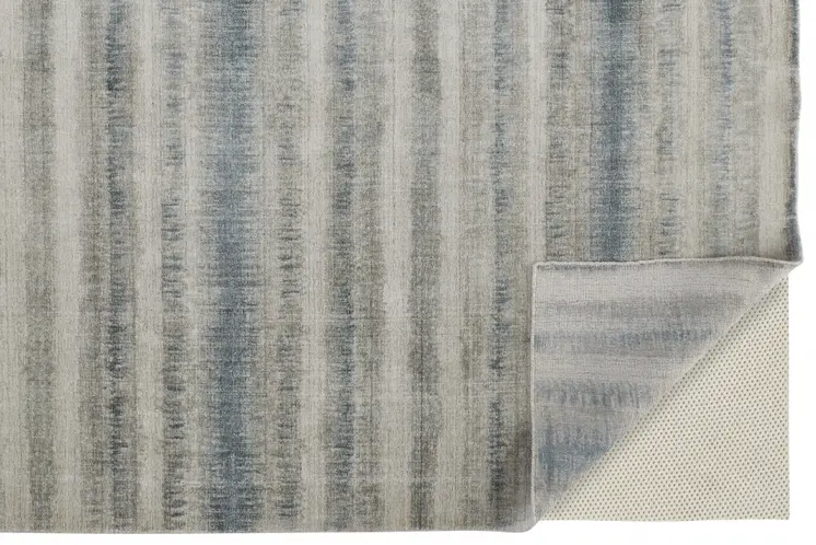 4' X 6' Blue and Gray Abstract Hand Woven Area Rug