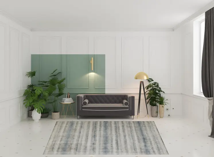 8' X 10' Gray Blue And Green Abstract Hand Woven Area Rug