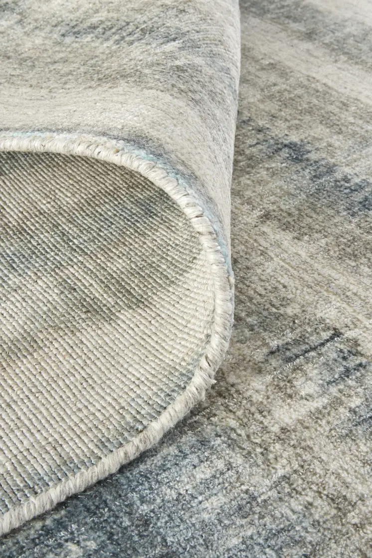 12' X 15' Gray Blue And Green Abstract Hand Woven Area Rug