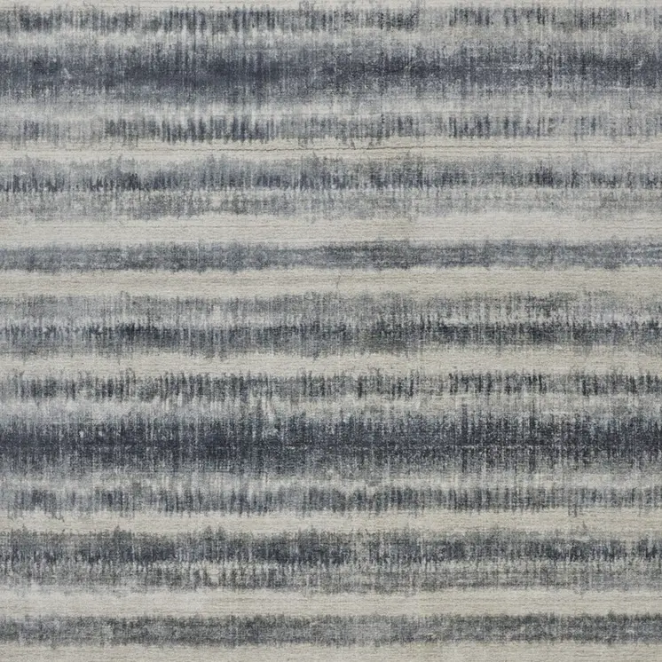 5' X 8' Ivory And Blue Abstract Hand Woven Area Rug