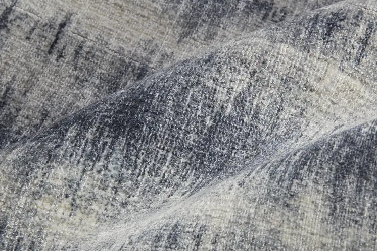 5' X 8' Ivory And Blue Abstract Hand Woven Area Rug