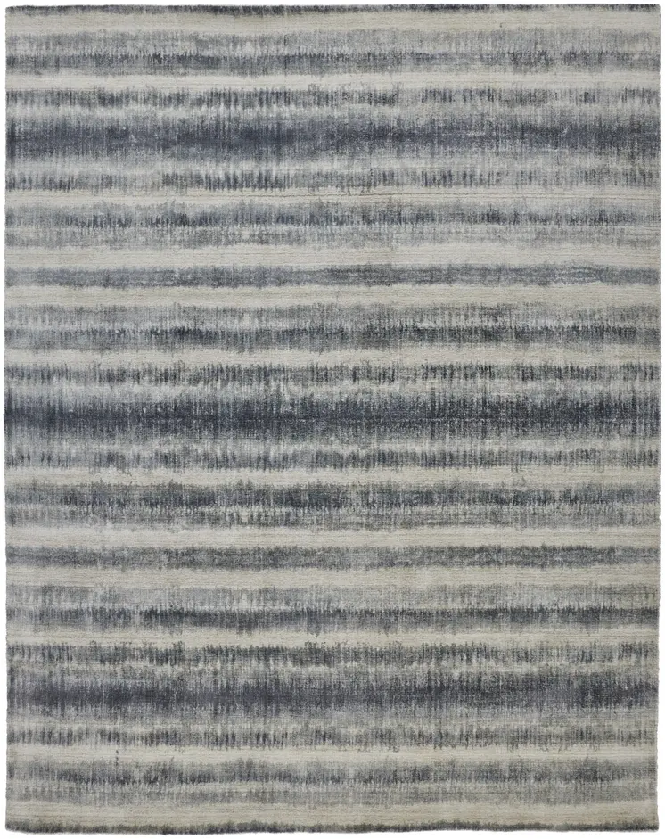 12' X 15' Ivory And Blue Abstract Hand Woven Area Rug