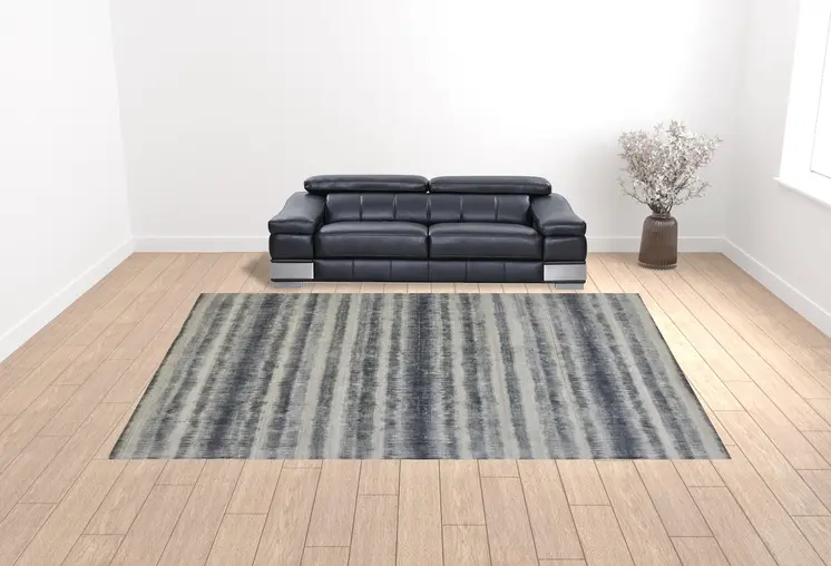 12' X 15' Ivory And Blue Abstract Hand Woven Area Rug