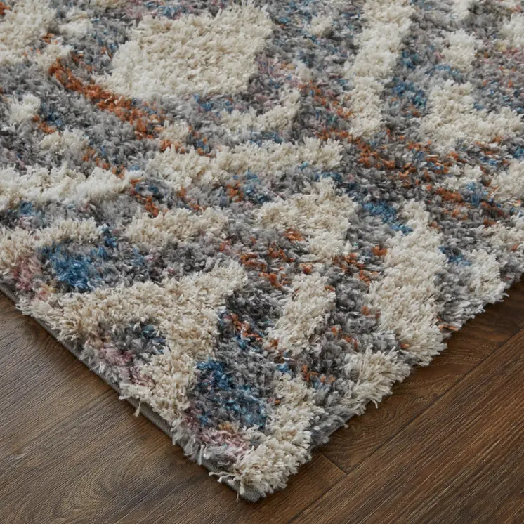 4' X 6' Ivory Gray And Taupe Geometric Power Loom Stain Resistant Area Rug