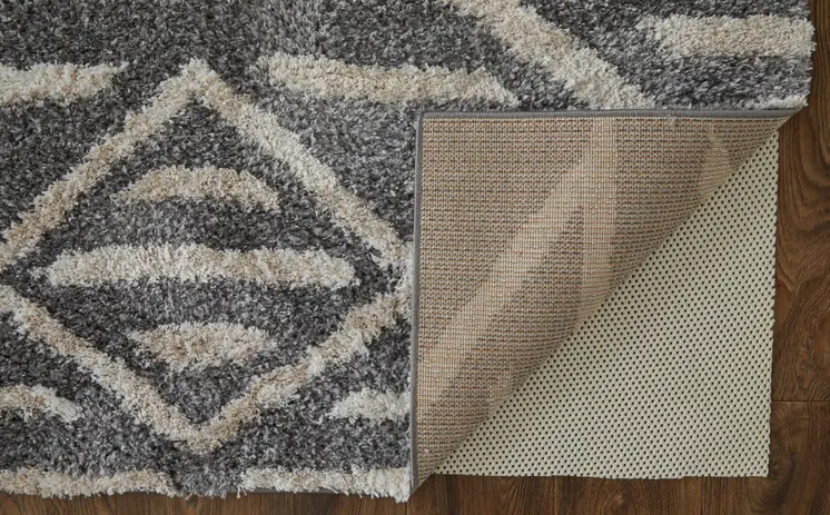 8' X 10' Gray and Ivory Geometric Power Loom Area Rug