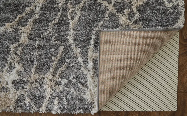 8' X 10' Gray and Ivory Abstract Power Loom Area Rug