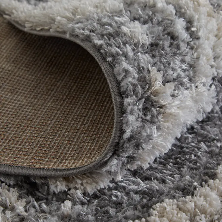 8' Gray And Ivory Abstract Power Loom Stain Resistant Runner Rug