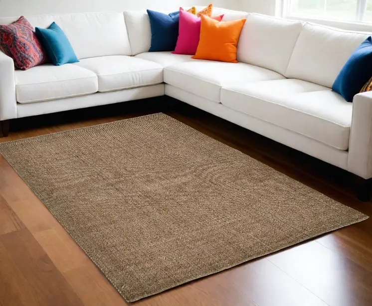 9' X 12' Brown Hand Woven Area Rug