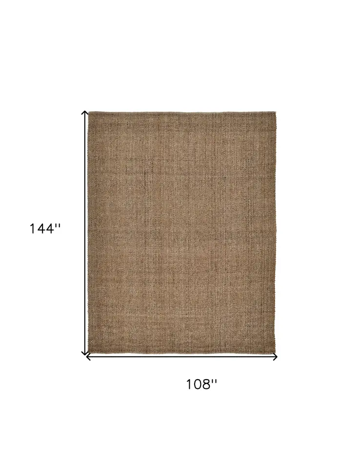 9' X 12' Brown Hand Woven Area Rug