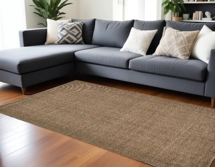 10' X 14' Brown Hand Woven Area Rug