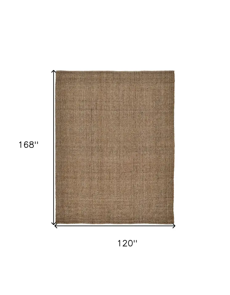 10' X 14' Brown Hand Woven Area Rug