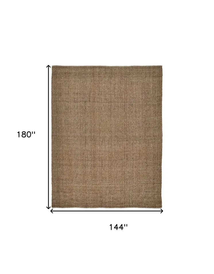 12' X 15' Brown Hand Woven Area Rug