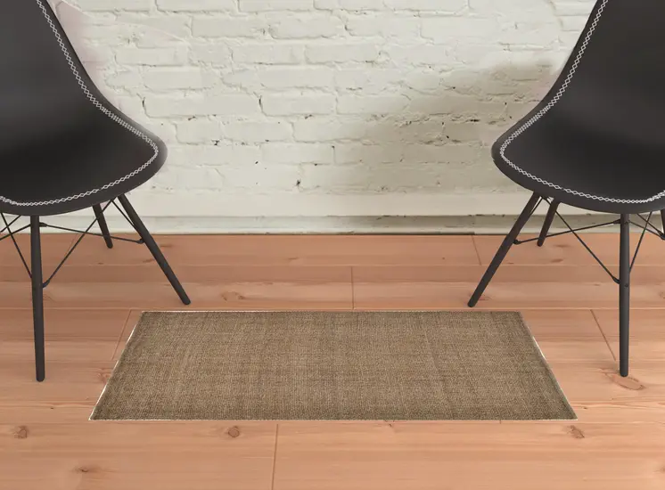 2' X 3' Brown Hand Woven Area Rug