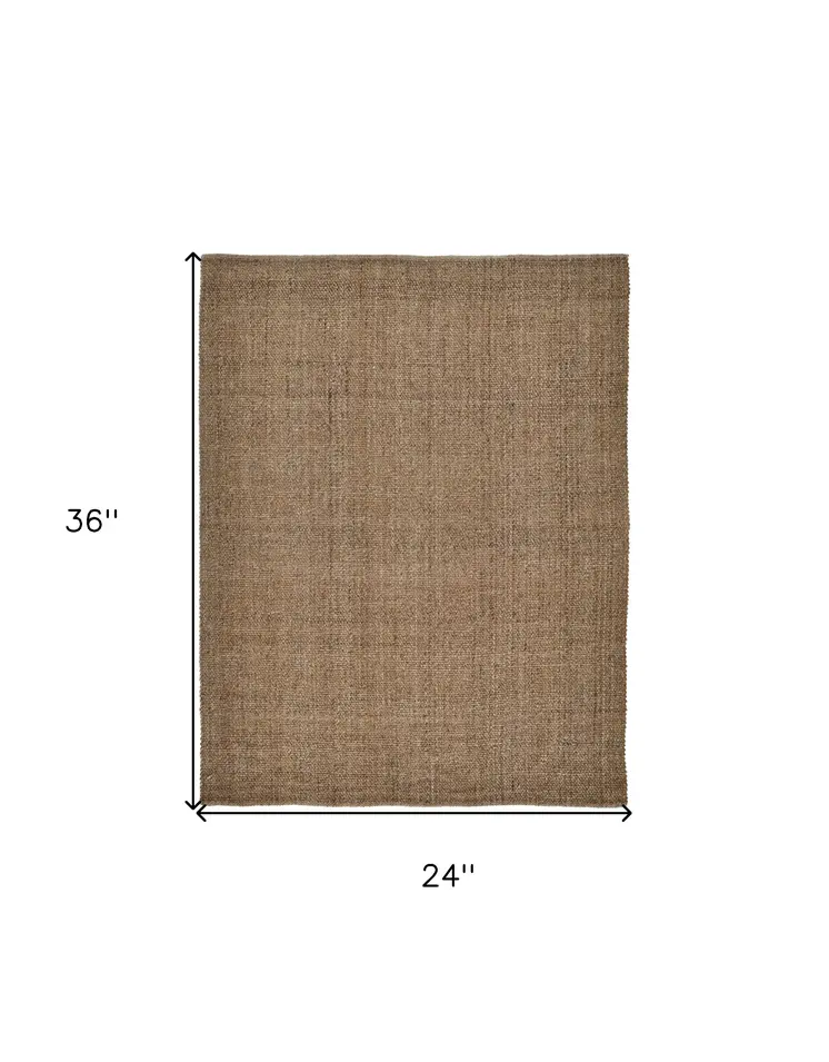 2' X 3' Brown Hand Woven Area Rug