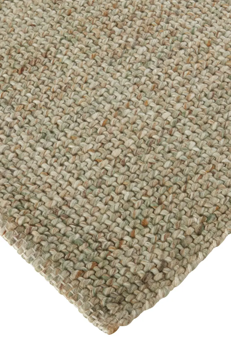 9' X 12' Green Hand Woven Area Rug