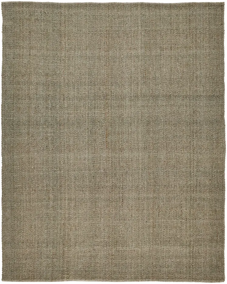 12' X 15' Green And Tan Hand Woven Area Rug