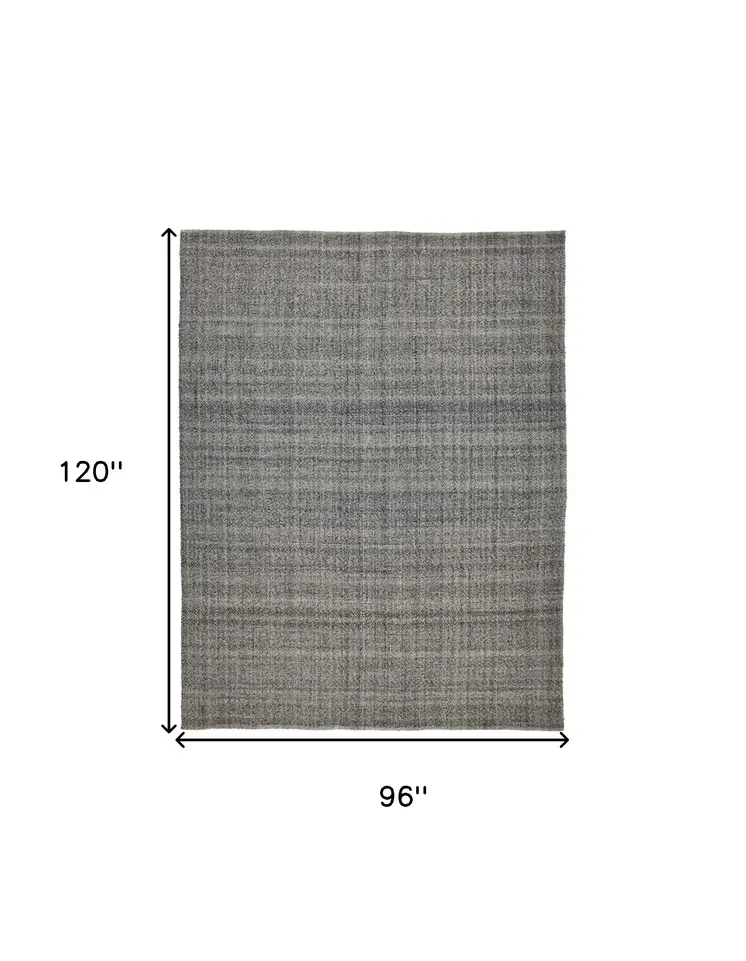 8' X 10' Gray And Ivory Hand Woven Area Rug