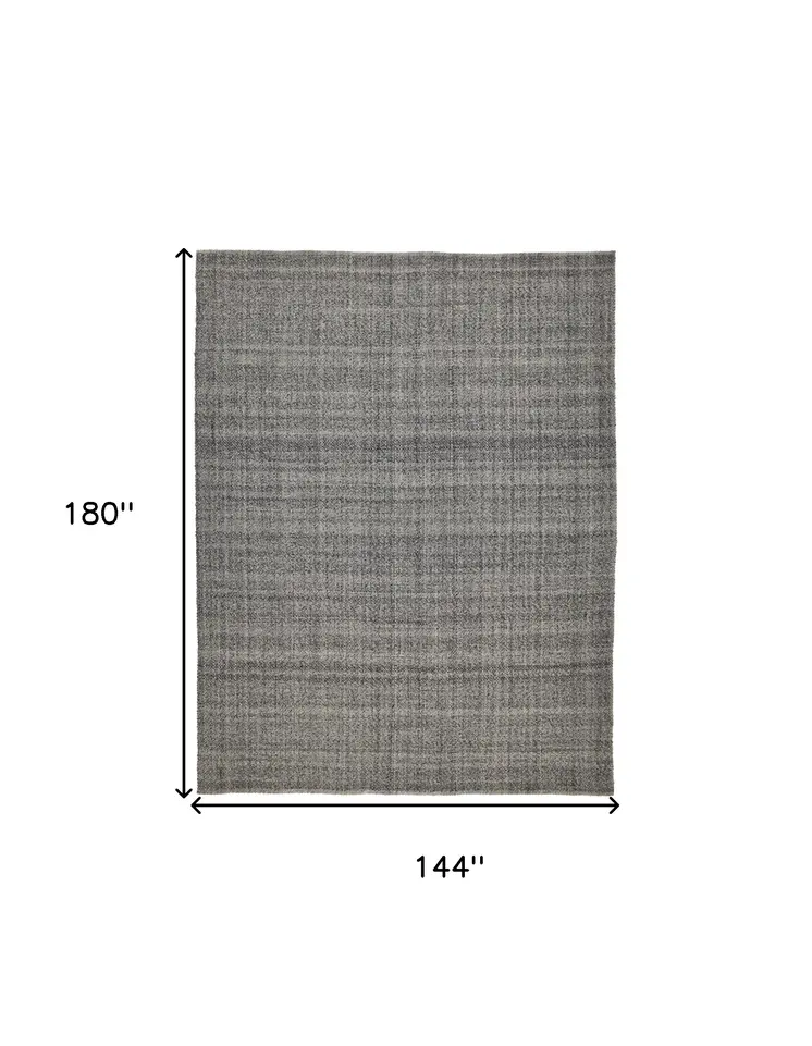12' X 15' Gray Hand Woven Area Rug