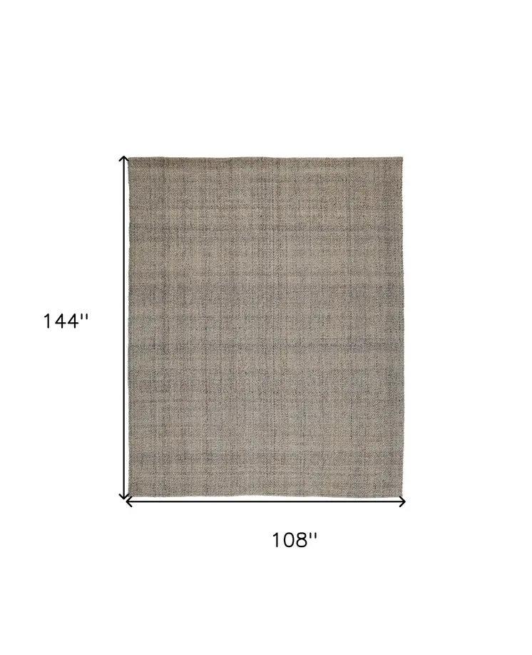 9' X 12' Beige and Gray Hand Woven Area Rug
