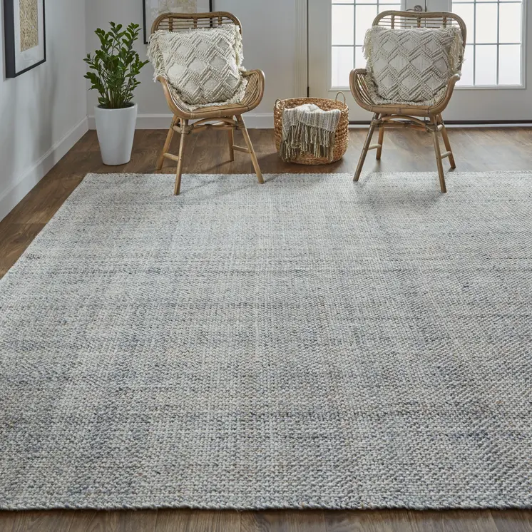 9' X 12' Beige and Gray Hand Woven Area Rug