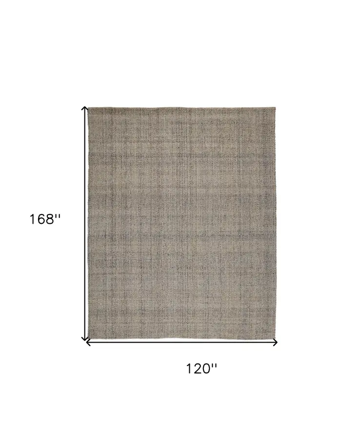 10' X 14' Beige and Gray Hand Woven Area Rug