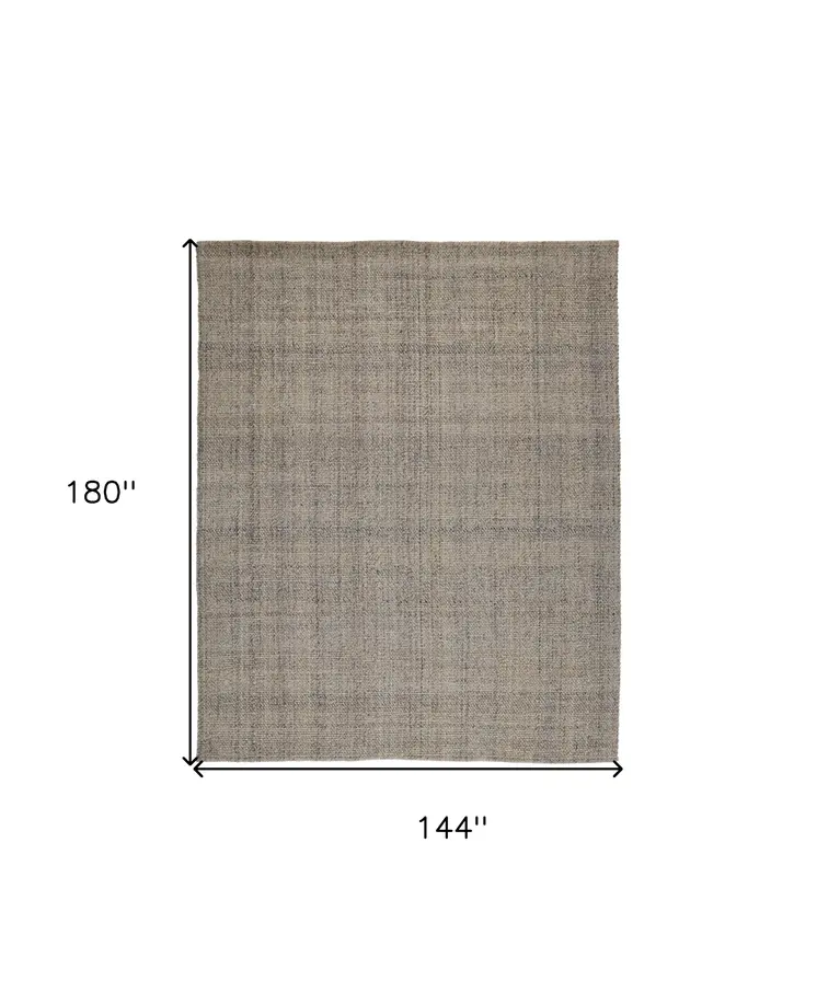 12' X 15' Beige and Gray Hand Woven Area Rug