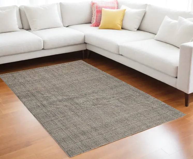 12' X 15' Beige and Gray Hand Woven Area Rug