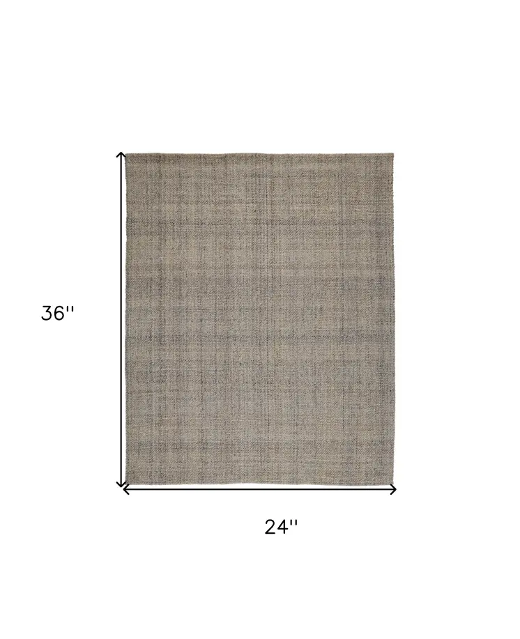 2' X 3' Ivory Tan And Gray Hand Woven Area Rug