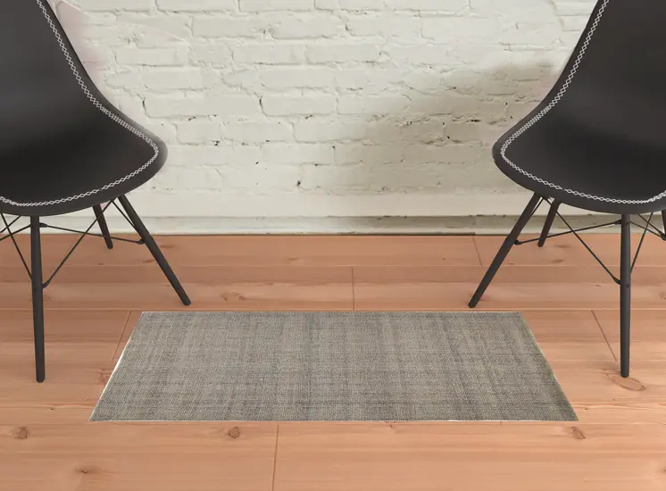 2' X 3' Ivory Tan And Gray Hand Woven Area Rug