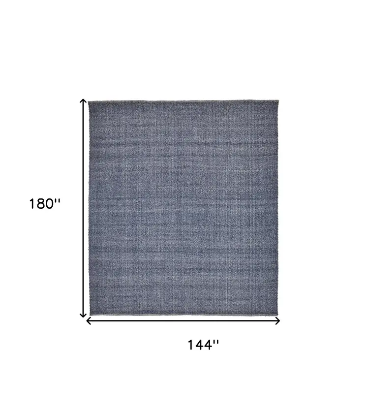 12' X 15' Blue Hand Woven Area Rug