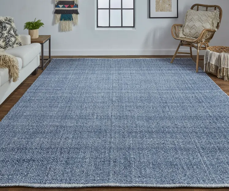 12' X 15' Blue Hand Woven Area Rug