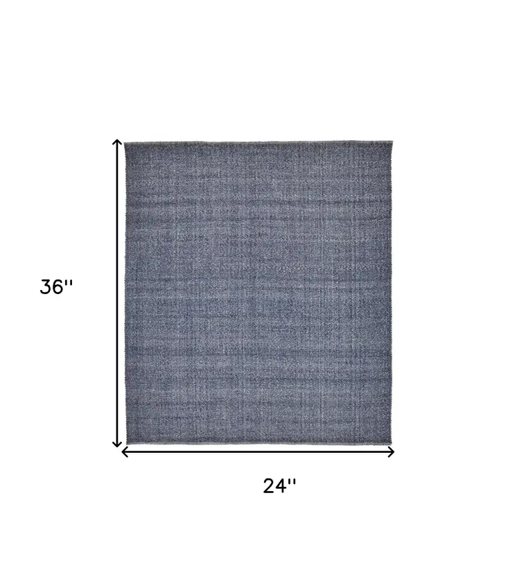 2' X 3' Blue Hand Woven Area Rug