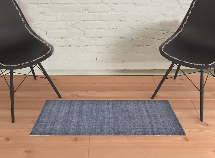 2' X 3' Blue Hand Woven Area Rug