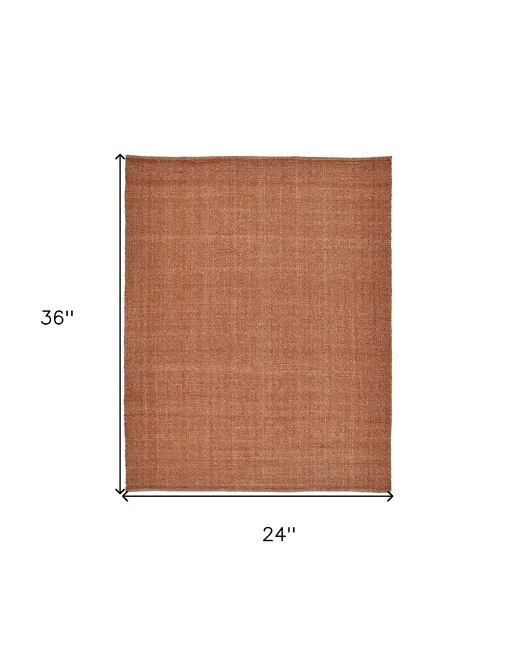 2' X 3' Orange Hand Woven Area Rug