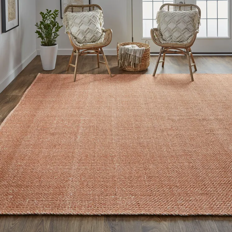 2' X 3' Orange Hand Woven Area Rug