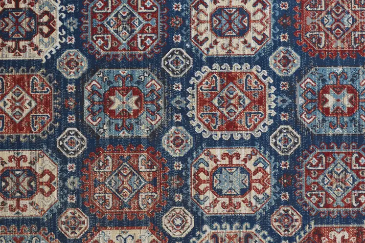 13' X 15' Abstract Power Loom Distressed Area Rug