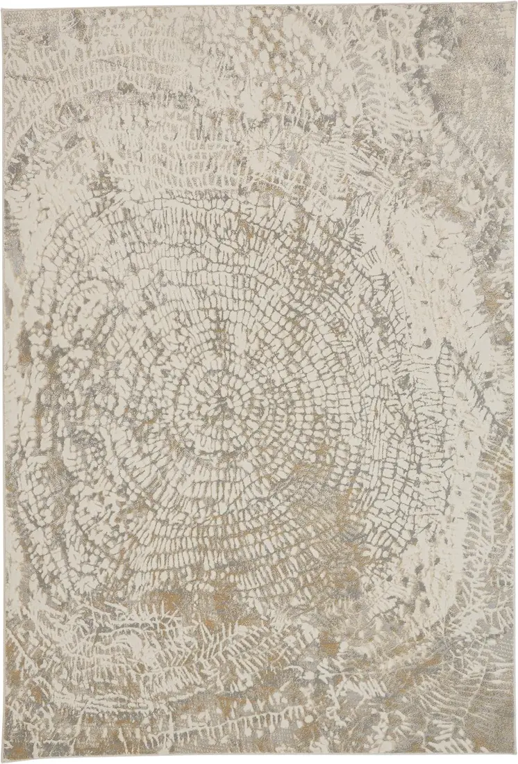 5' X 8' Gray and Ivory Abstract Non Skid Area Rug