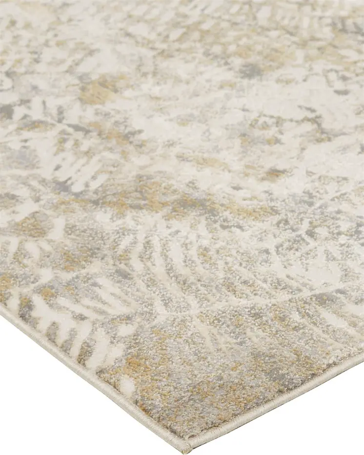 8' X 10' Ivory Tan And Gray Abstract Area Rug