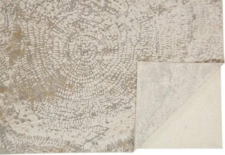 10' X 14' Ivory Tan And Gray Abstract Area Rug