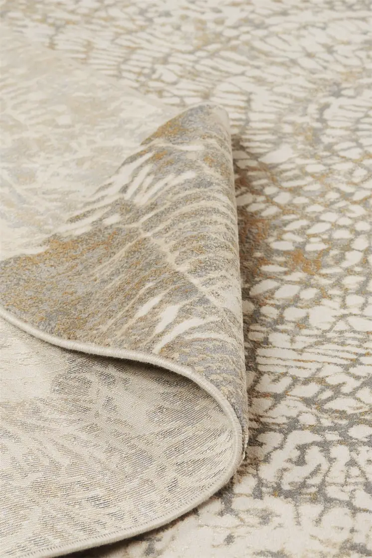 10' X 14' Ivory Tan And Gray Abstract Area Rug