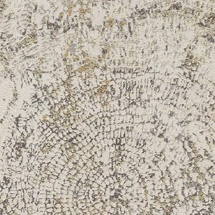 8' Brown and Ivory Abstract Distressed Runner Rug