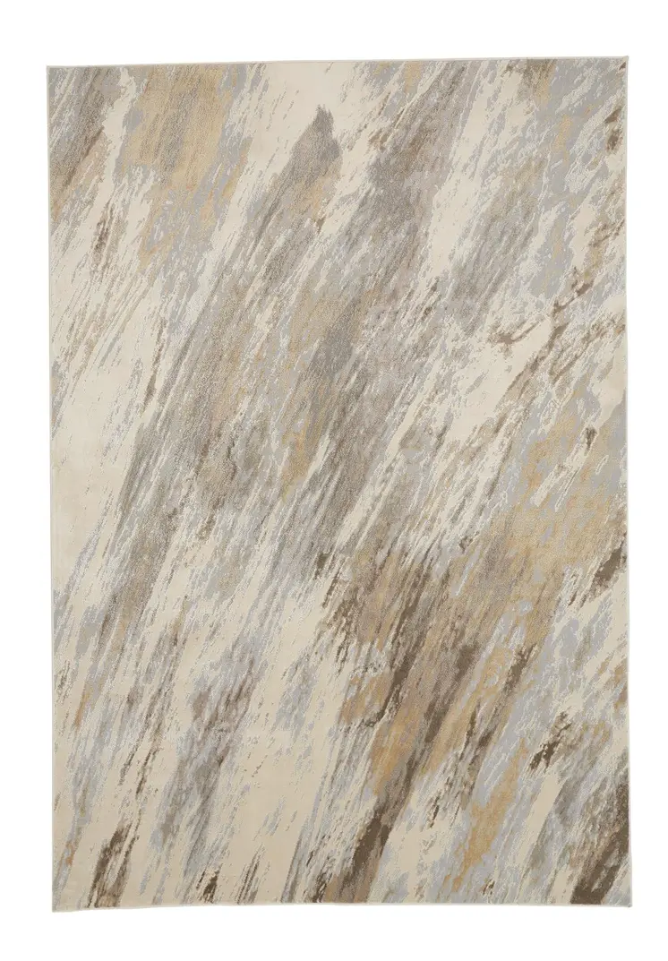 12' X 15' Ivory Tan And Brown Abstract Area Rug