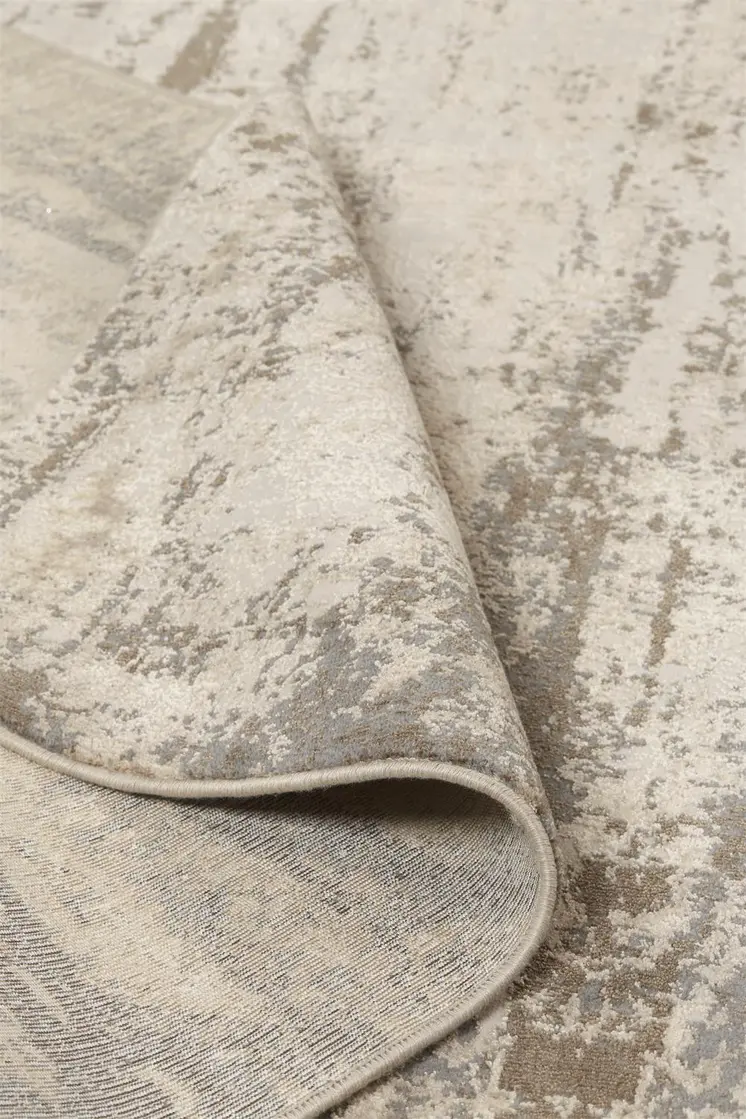 12' X 15' Ivory And Brown Abstract Area Rug