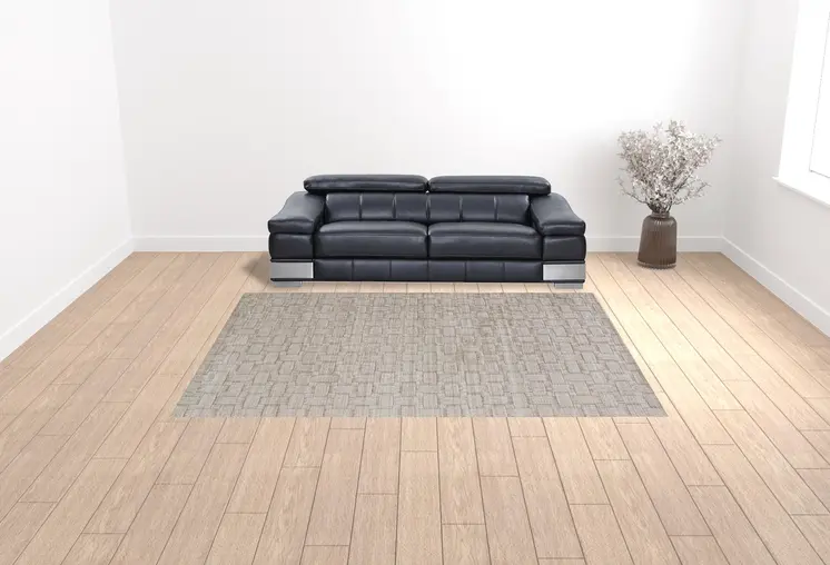 9' X 12' Ivory Striped Hand Woven Area Rug