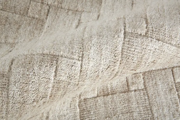 2' X 3' Ivory Striped Hand Woven Area Rug