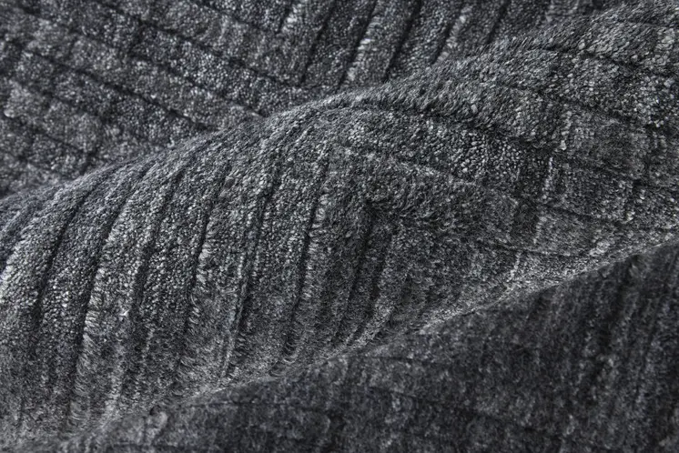 8' X 10' Gray And Black Striped Hand Woven Area Rug
